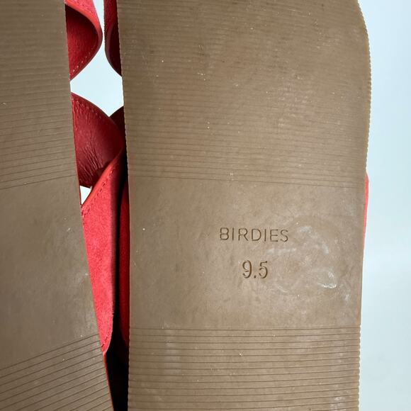 Birdies Slide Sandals Women's 9.5 Red Suede Cross-Strap Comfort Open Toe Outdoor - Picture 9 of 9